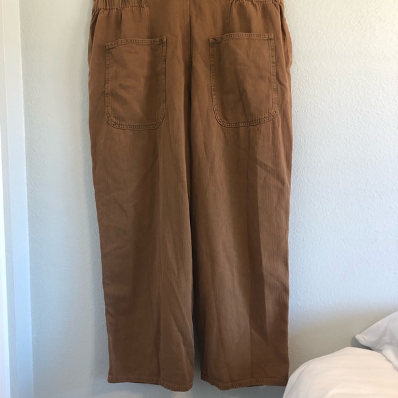 SOLD ✨FREE PEOPLE Hunter Khaki Overdye Brown Denim Overalls SOLD OUT (XS) - Picture 10 of 11